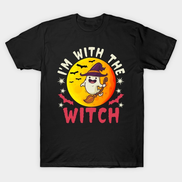 Funny I’m With The Witch Halloween T-Shirt by koolteas